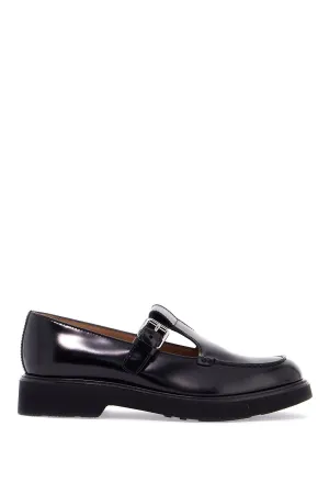 Brushed Leather Mary-Jane Shoes