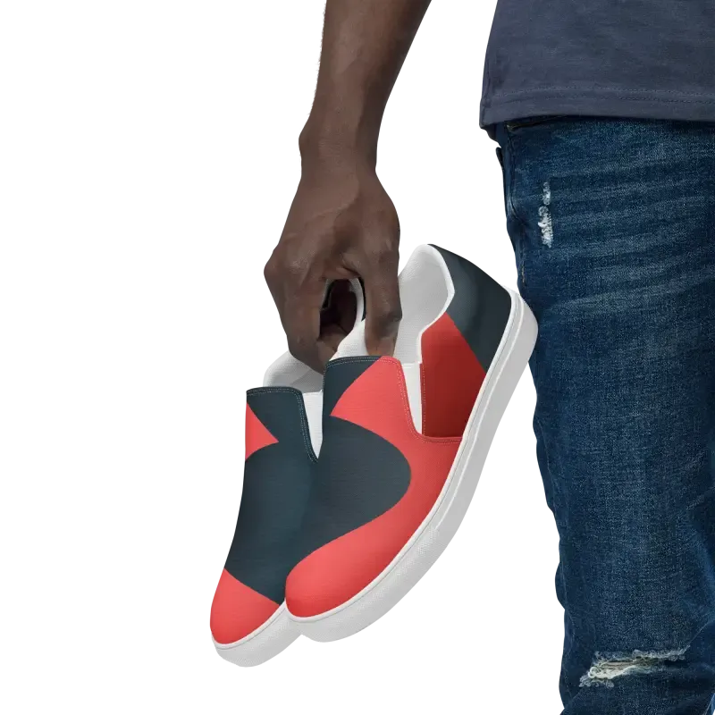 Eye Catching Blue Mens Canvas Shoes Abstract Pattern
