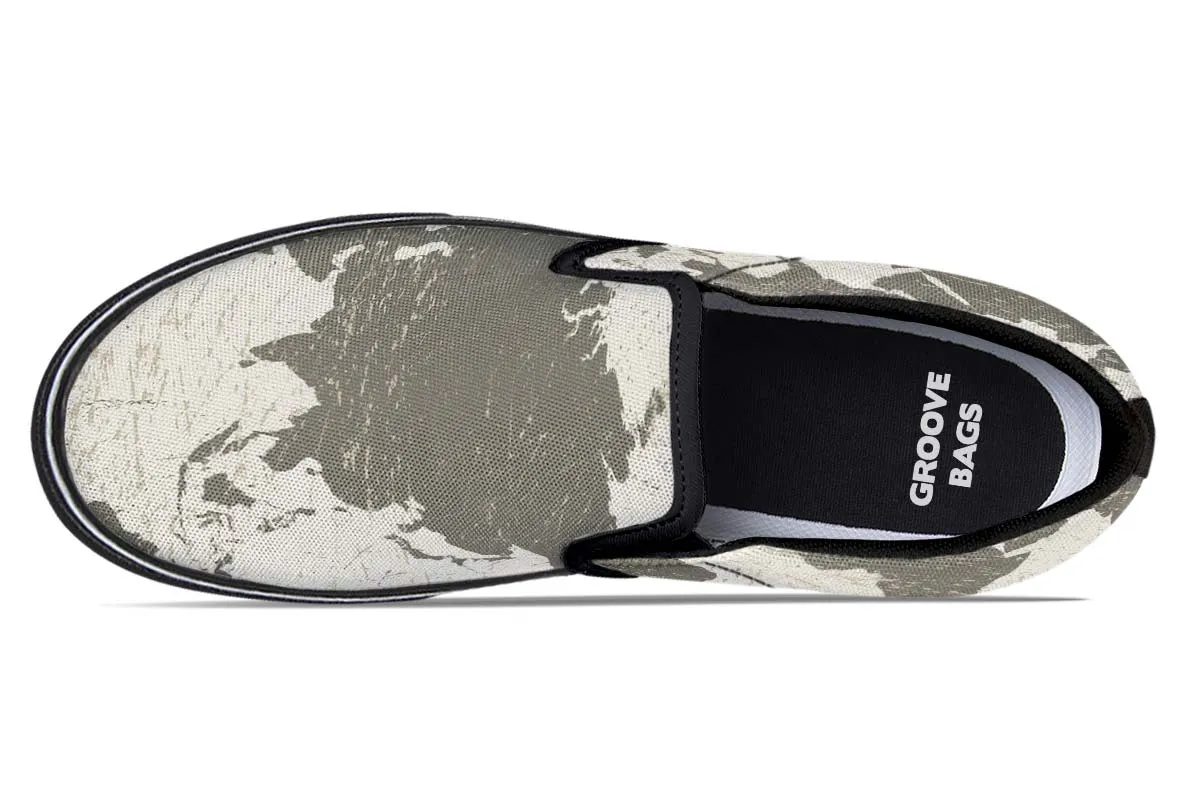 Geography Map Slip-On Shoes
