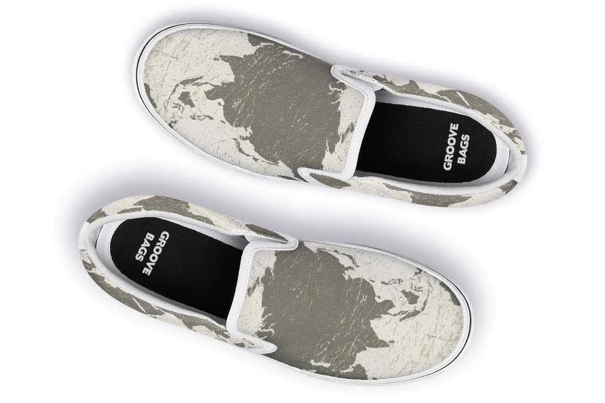 Geography Map Slip-On Shoes