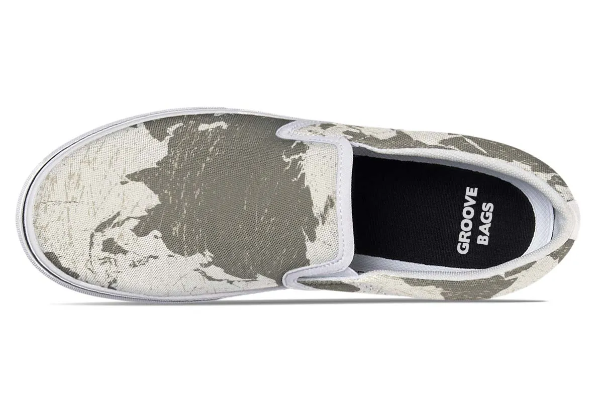 Geography Map Slip-On Shoes