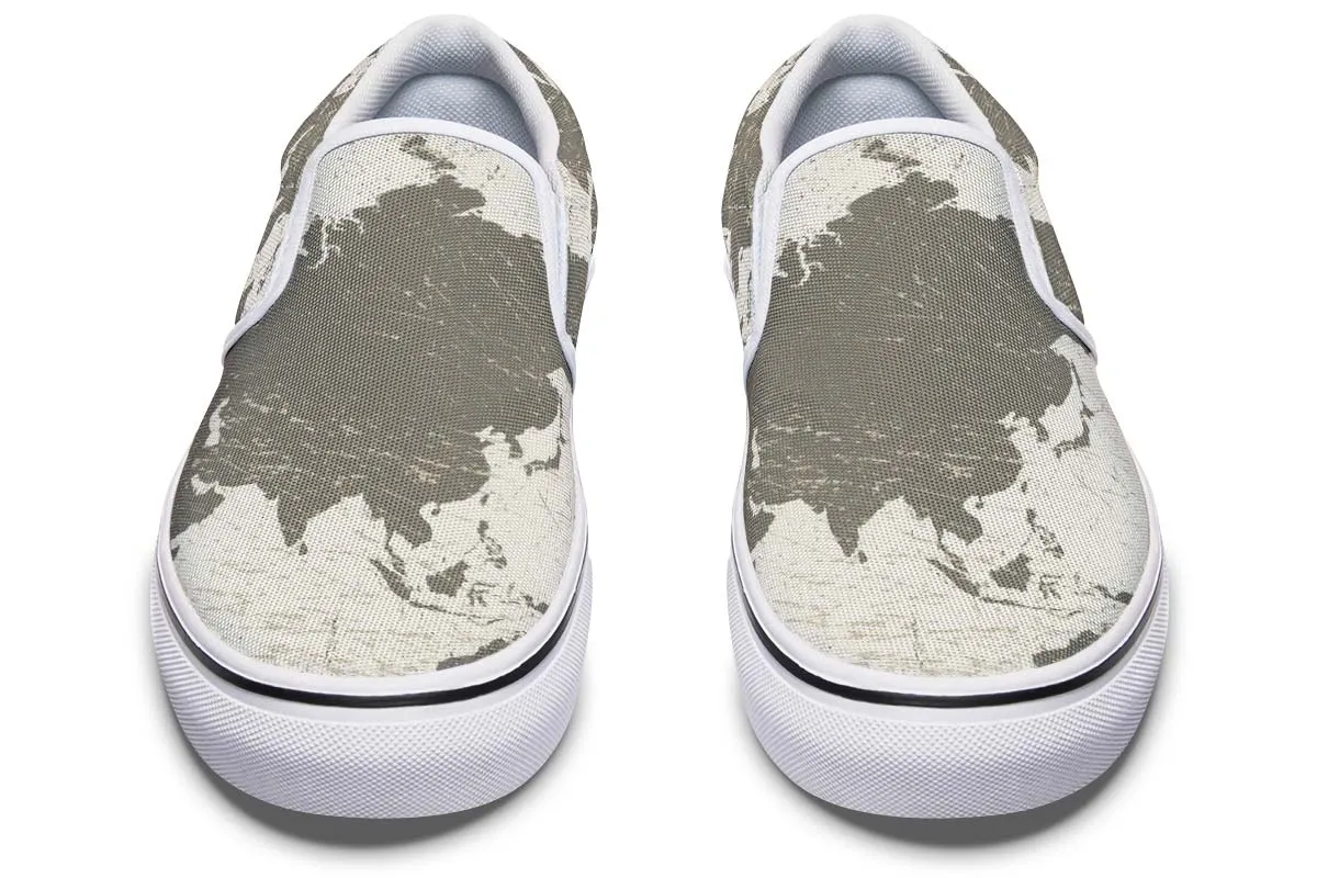 Geography Map Slip-On Shoes
