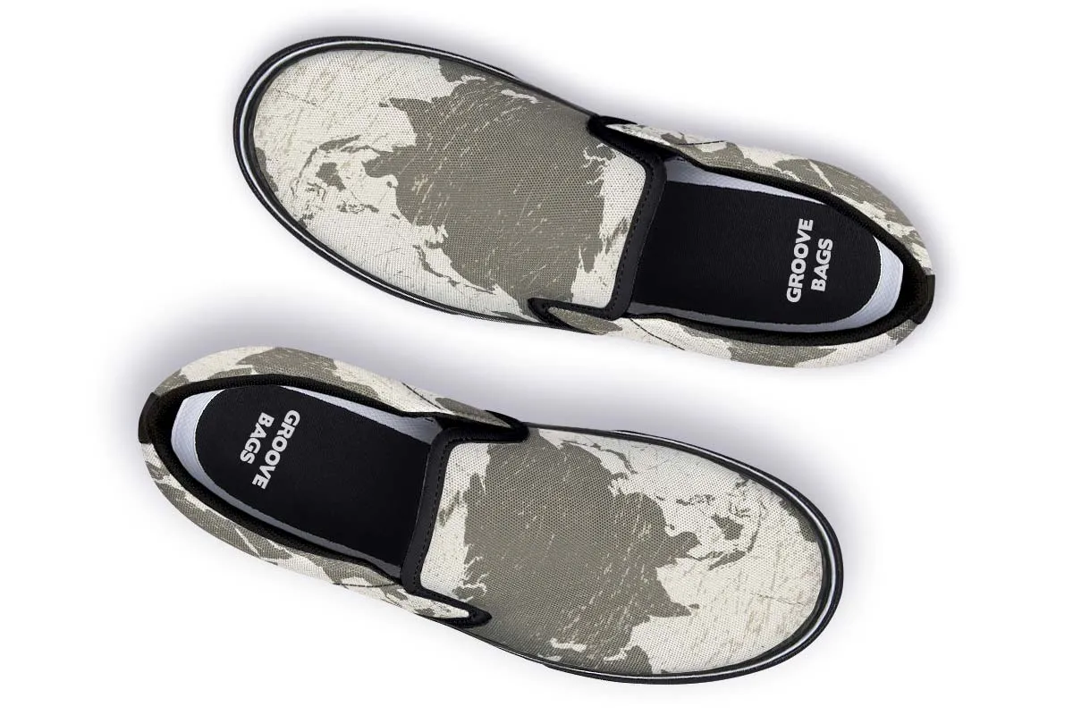 Geography Map Slip-On Shoes