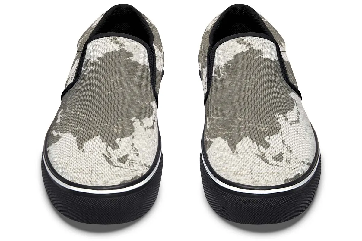 Geography Map Slip-On Shoes