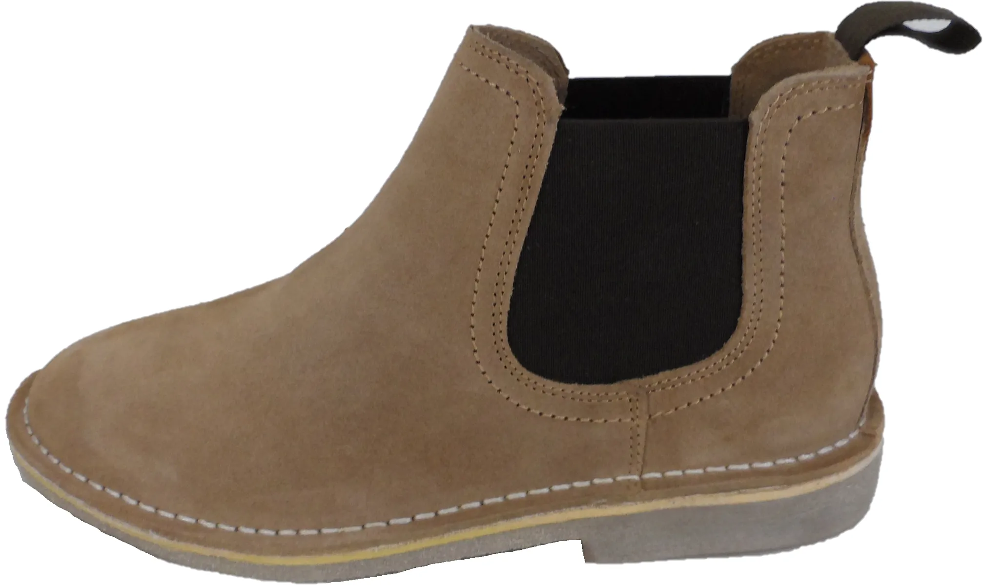 Hush Puppies Mens Sand Real Suede Chelsea Desert Boots