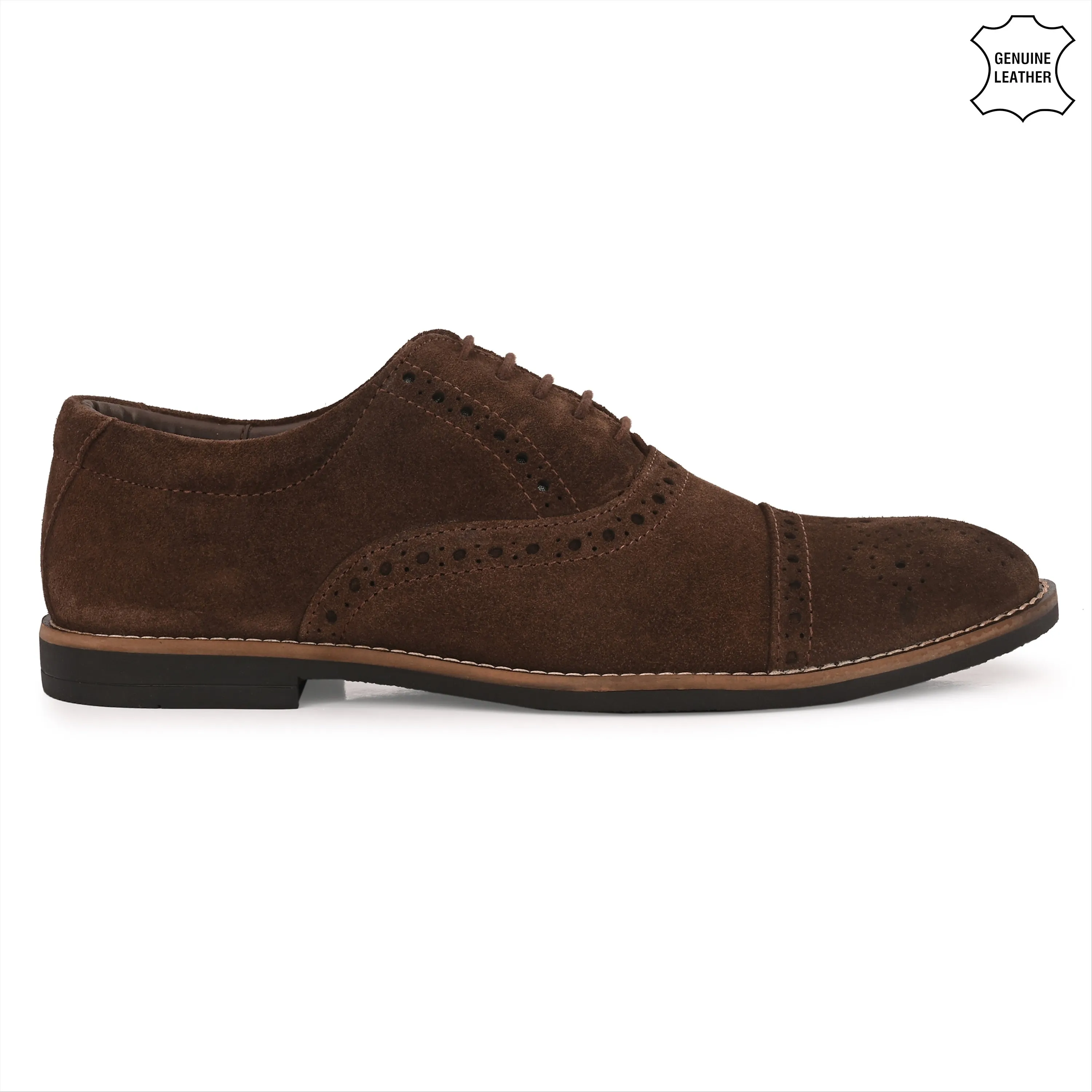 Peerless Suede Leather Brogue Derby Lace Ups