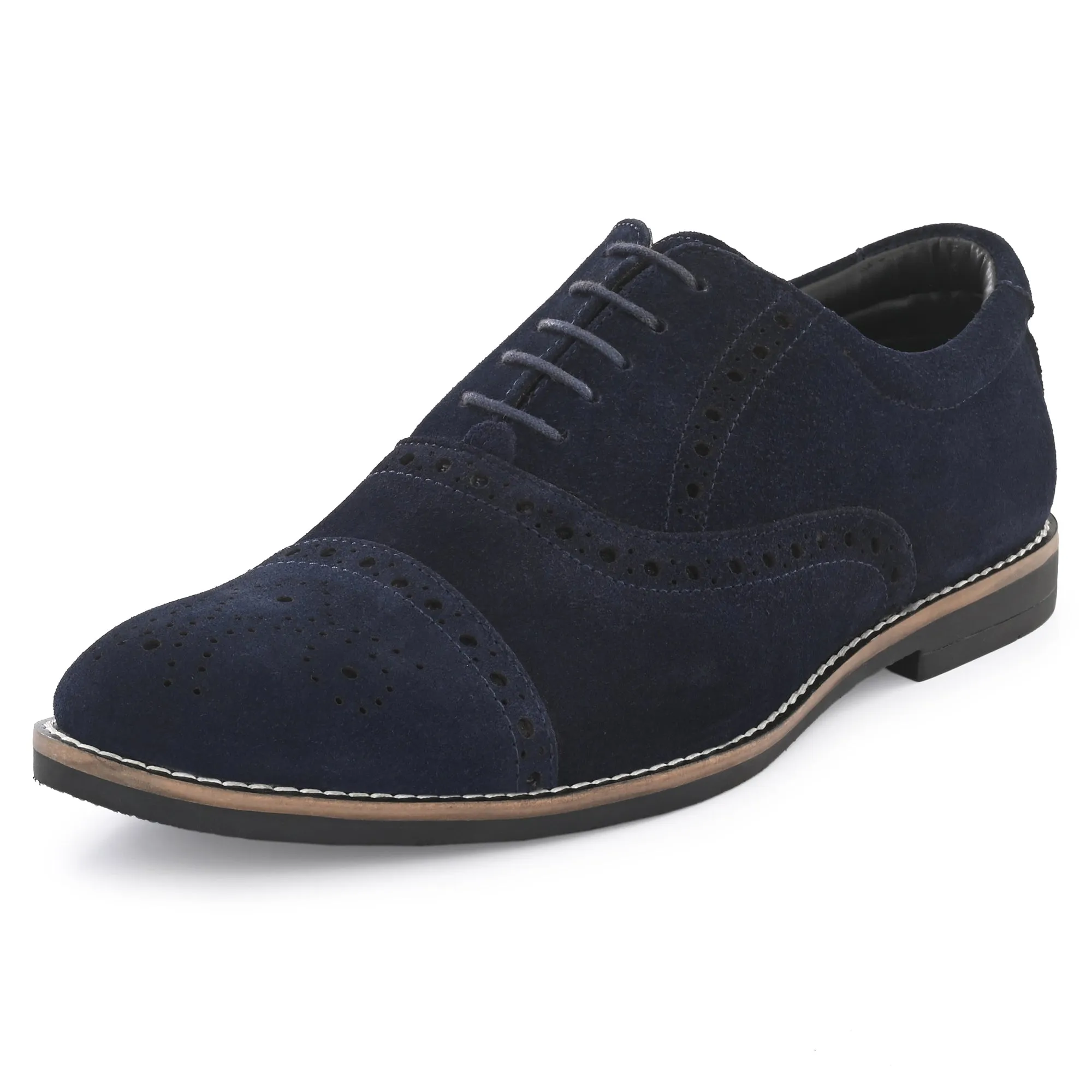 Peerless Suede Leather Brogue Derby Lace Ups