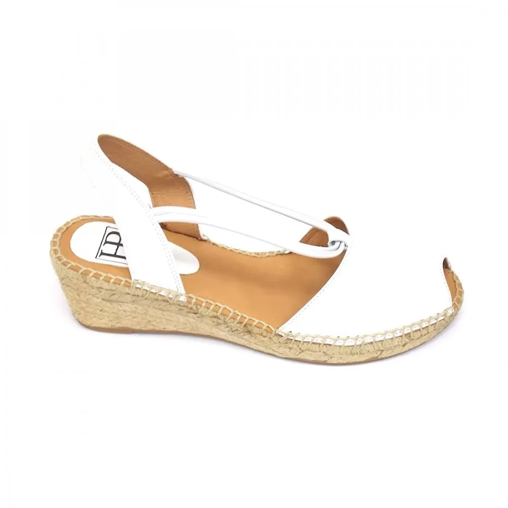 Simple Mid Wedge Heel Peep Toe Sandal