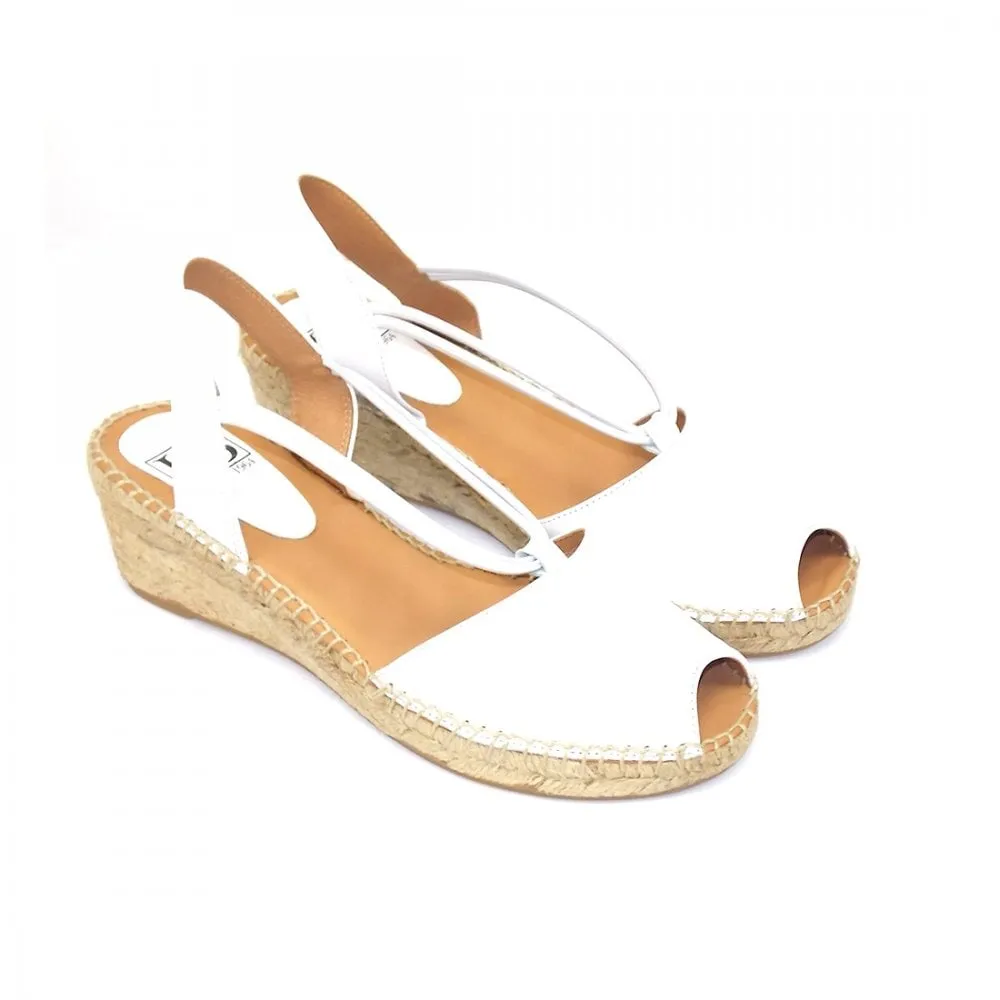Simple Mid Wedge Heel Peep Toe Sandal
