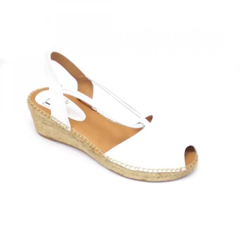 Simple Mid Wedge Heel Peep Toe Sandal
