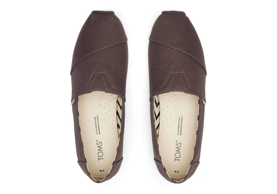 TOMS Mens Alpargata Recycled Cotton Canvas Espadrille - Ash