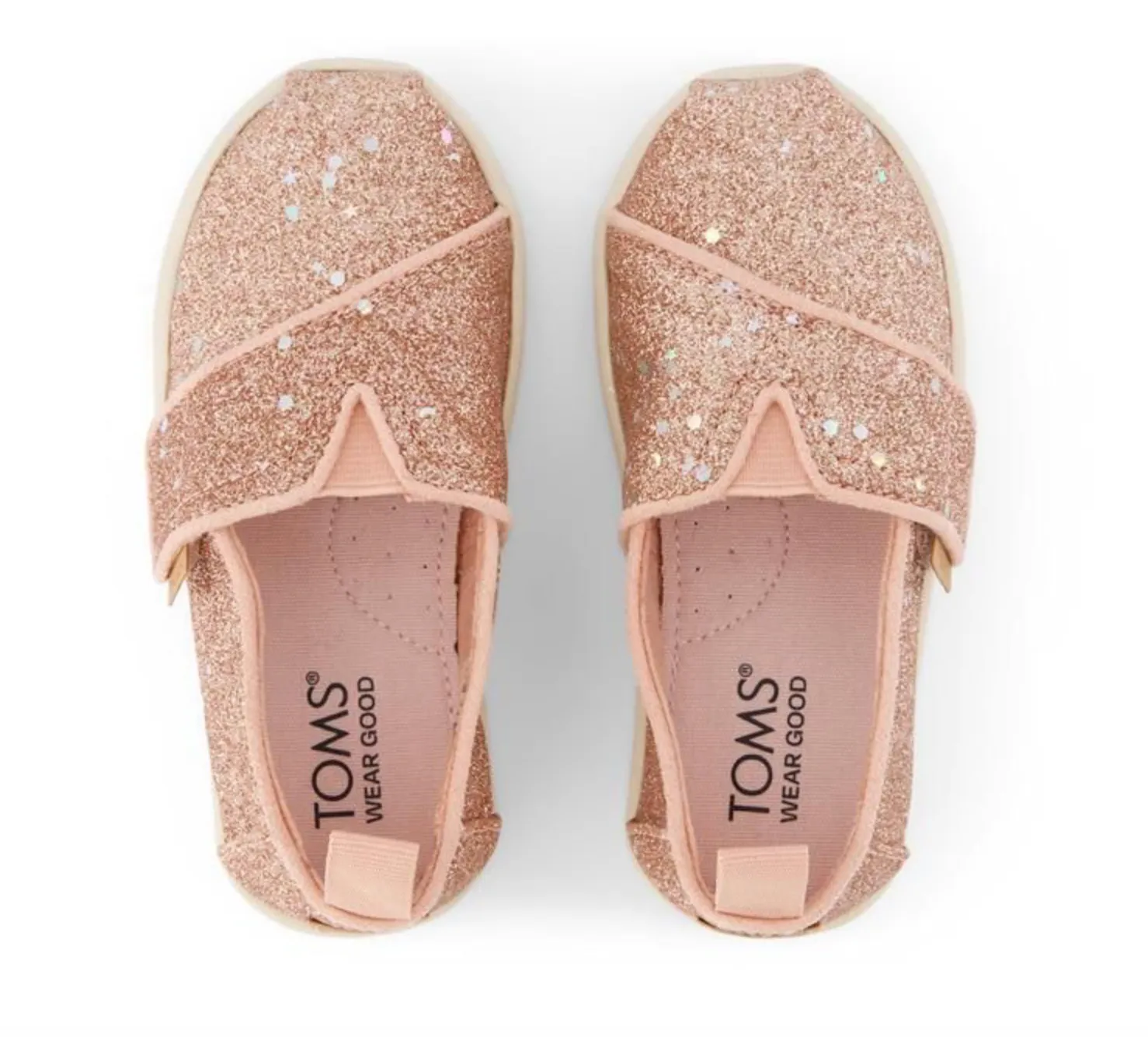 Toms Tiny Rose Gold Cosmic Glitter Alpargata