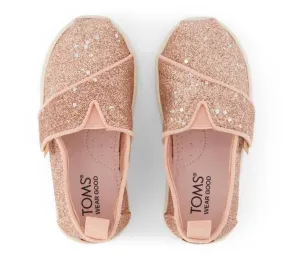 Toms Tiny Rose Gold Cosmic Glitter Alpargata