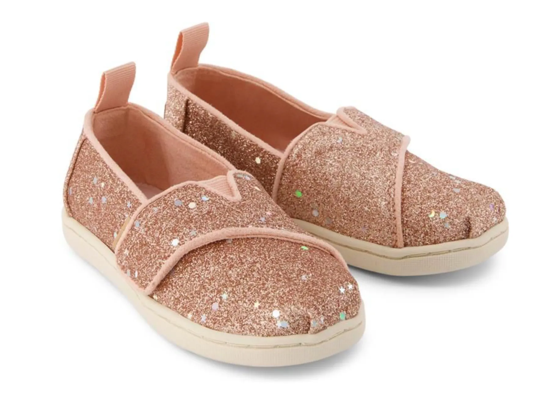 Toms Tiny Rose Gold Cosmic Glitter Alpargata